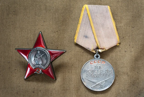 Order of the Red Star and Soviet Medal for Combat Service.