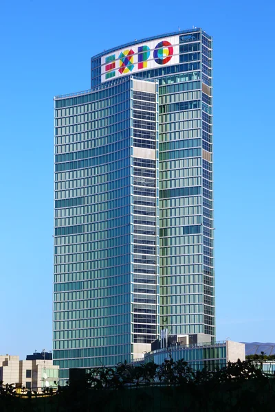 Skyscraper in Milan with sign of EXPO 2015