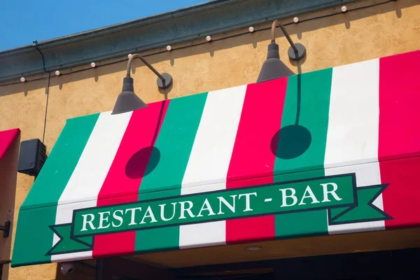Sign of italian restaurant in United States