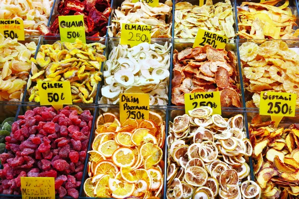 Dried fruits on sale in market