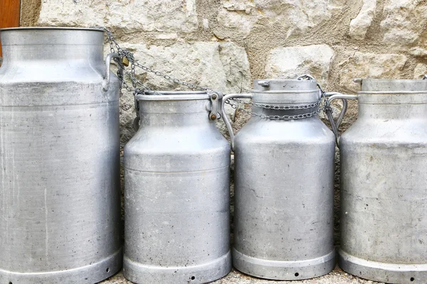 Old metal containers for milk