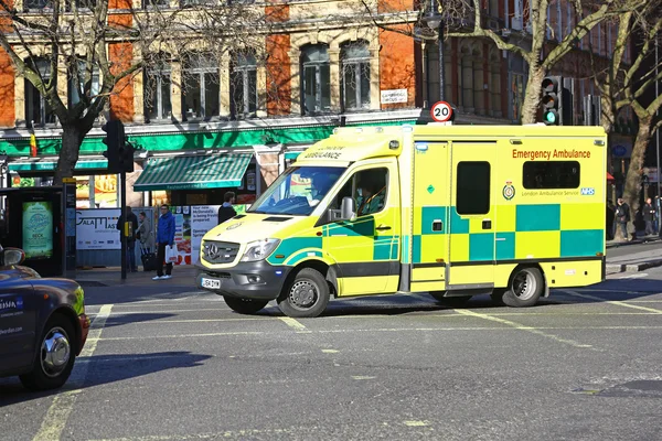 Ambulance emergency van at street in London