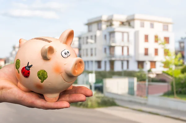 All savings money from pink ceramic piggy bank to pay for the dr