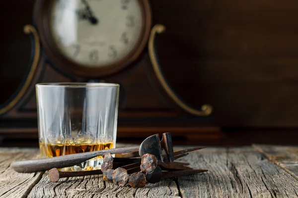 Whiskey and old rust tools
