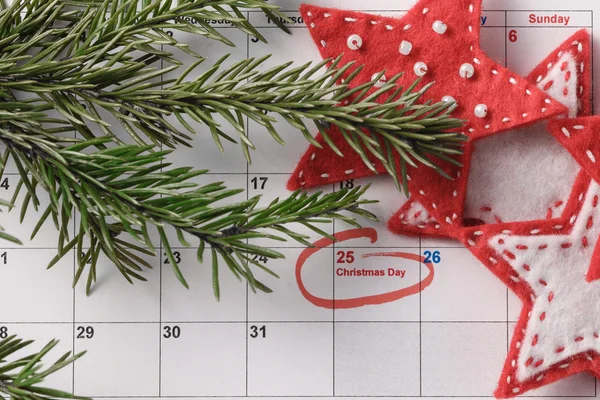 Highlighting christmas date on calendar