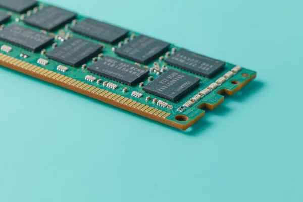 Computer memory modules on the aquamarine background