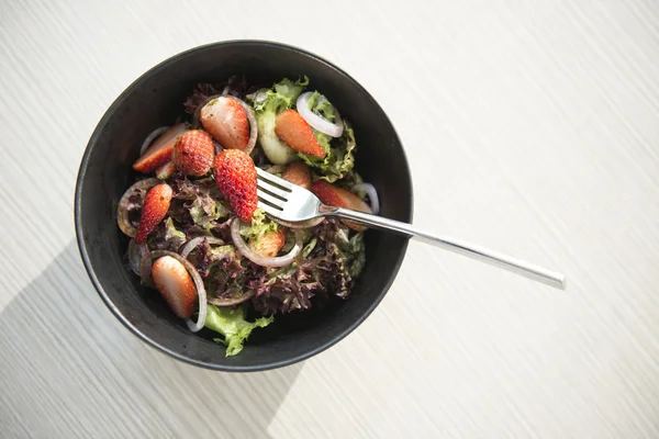 Strawberry salad is a healthy breakfast menu.