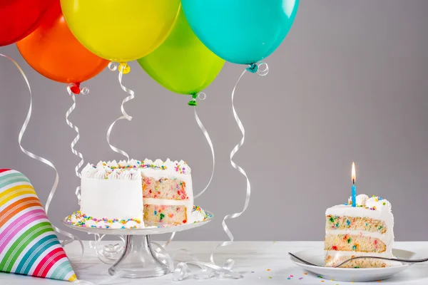 Birthday Cake with Balloons