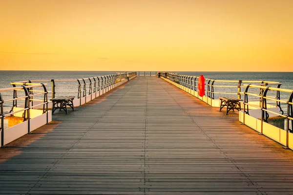 Sunset pier at Saltburn by the Sea, North Yorkshire, UK