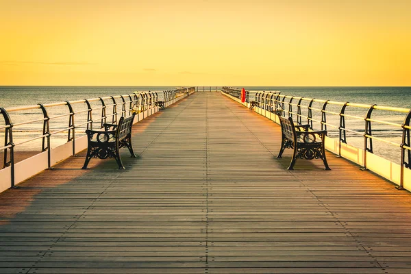 Sunset pier at Saltburn by the Sea, North Yorkshire, UK