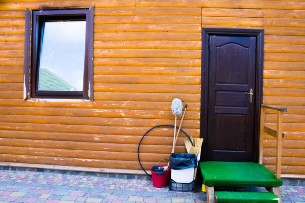 Doors, stairs and window outdoors