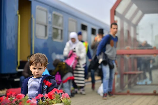 Refugees leaving Hungary