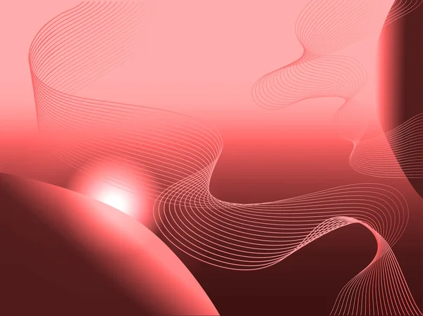 Modern planetary abstract red background with helix spiral lines and sun