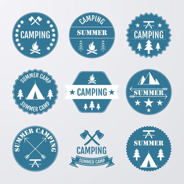 Vector illustration set of logos on the theme of camping