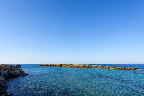 Photo of sea in protaras with rocks, cyprus island.