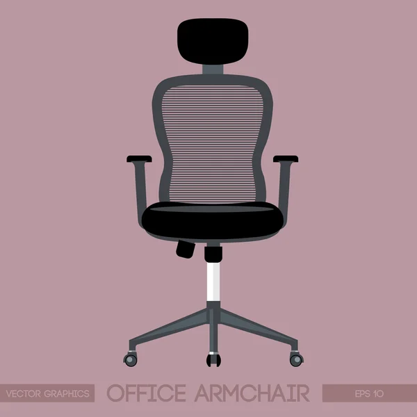 Black modern office armchair over pink background. Digital vector image