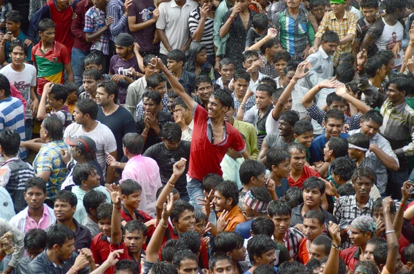 Crowd of young People enjoying \