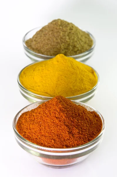 Chilli Powder, Turmeric Powder & Coriander powder in Bowl.