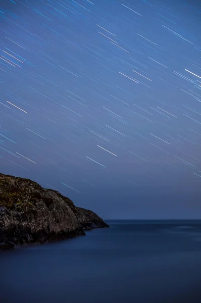 Star trails over North sea