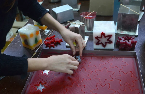 Making of Christmas candle in Sofia, Bulgaria Nov 15, 2014