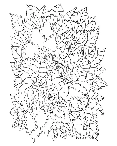 Hand drawn zentangle flower ornament