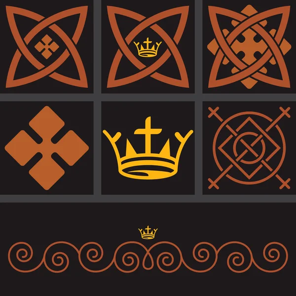Set of elements for design stylized under the Celtic patterns.