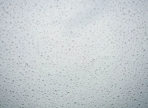 Many of raindrops stuck on the windshield background.