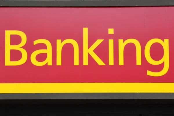 Banking business says the sign.