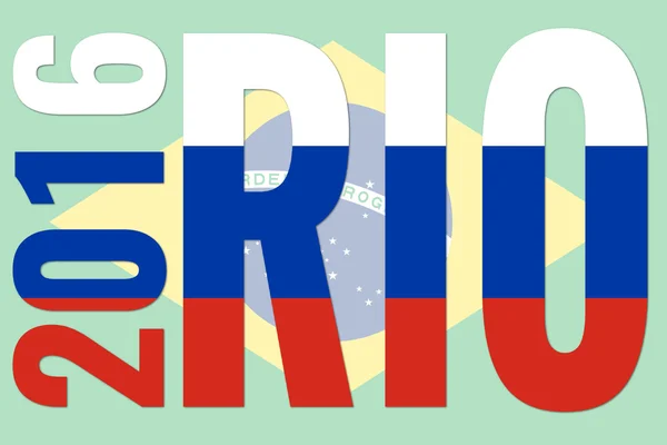Rio 2016 - russia flag on brazil flag