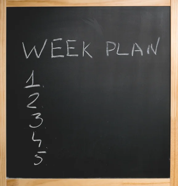 Chalk week plan numeric list