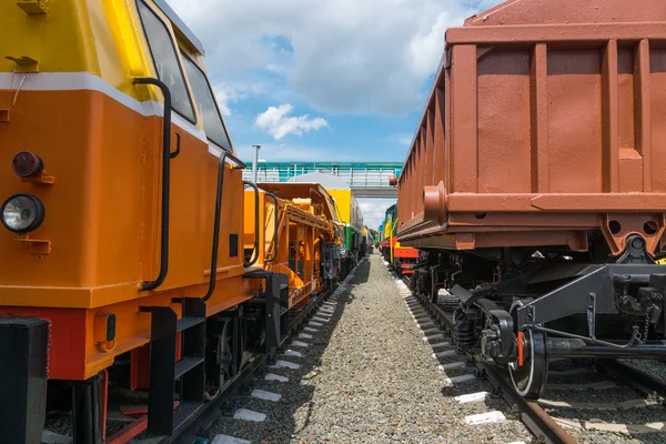 Cargo wagons on rails