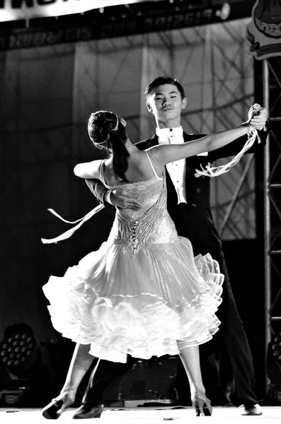 Young asian ballroom dancers