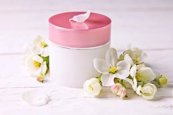 Natural facial cream with apple blossom