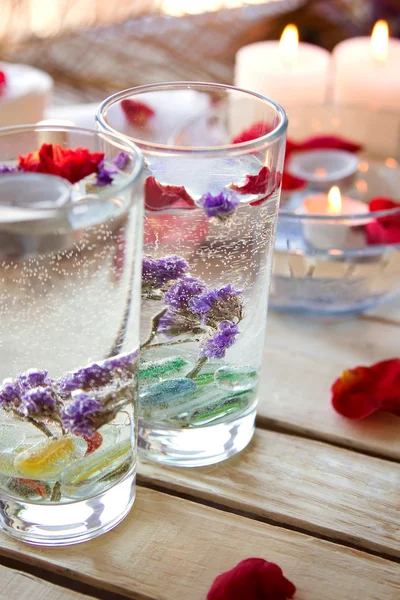 Spa relaxation for body and mind with candles and aromatherapy