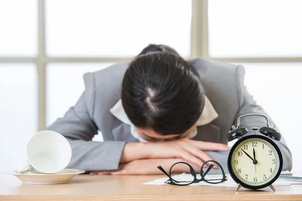 Tired woman are sleeping in the office