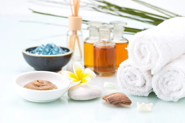 Skincare with essential oil, handmade Mud, flower and salt