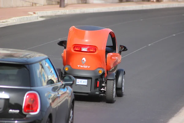 Red Electric Car Renault Twizy (Rear View) in Monte-Carlo, Monac