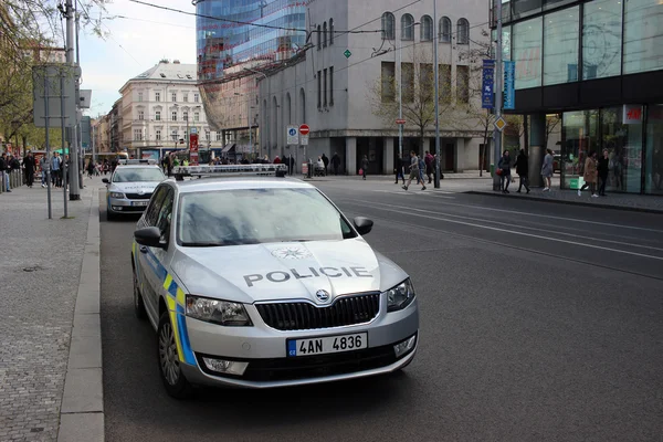 Skoda Octavia Police Cars Parked in Prague