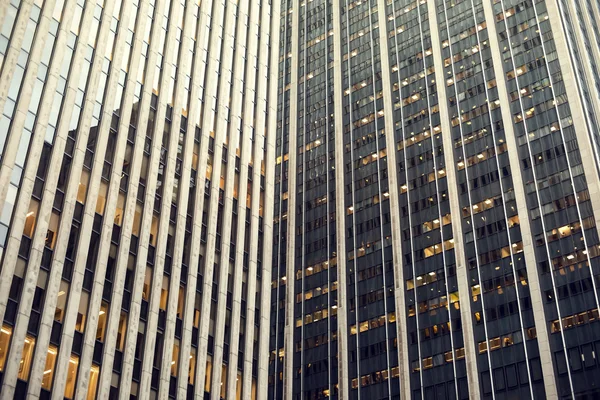 Skyscrapers rising up to sky on Manhattan