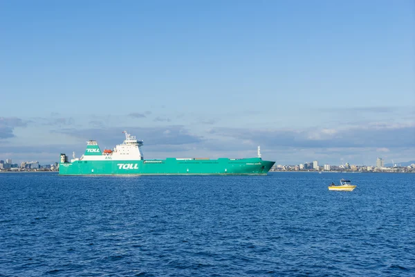Toll shipping vessel sailing in the sea in Melbourne