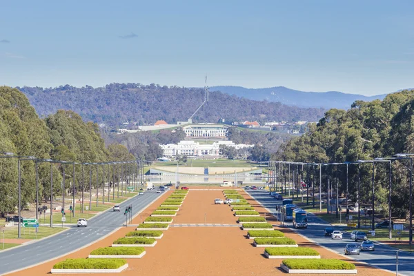 Old Parliament House and New Parliament House in Canberra