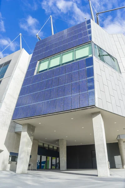 Solar Panels on energy efficient, conserving and energy saving building in Melbourne, Australia