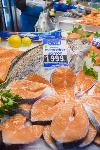 Display of salmon in a shop in Melbourne, Australia