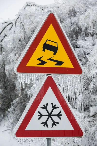 Dangerous and icy road