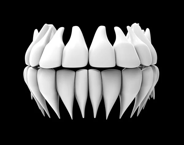 Image of white teeth isolated on black