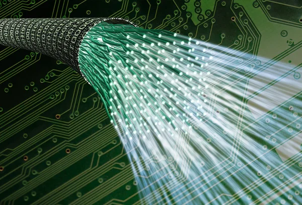 Digital optical data cable in a data vortex.