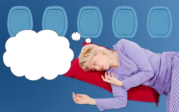 Woman Dreaming on flight