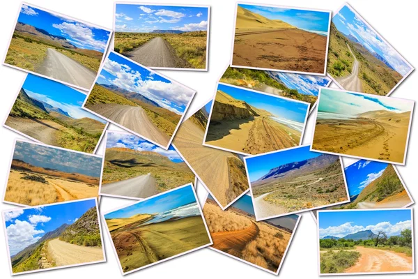 African gravel road collage