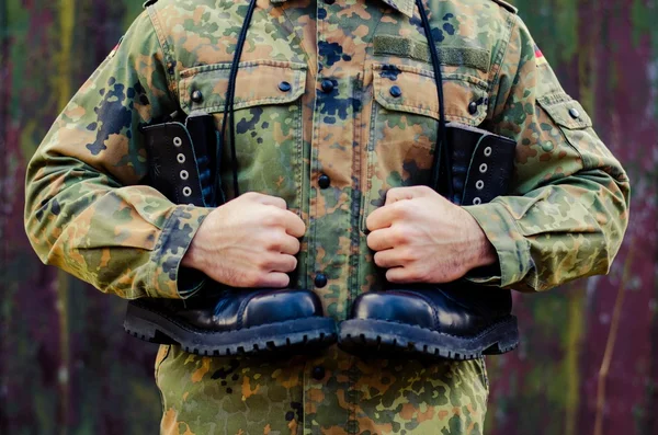 Soldier with army boots