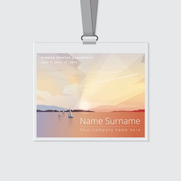 Conference name tag mockup template